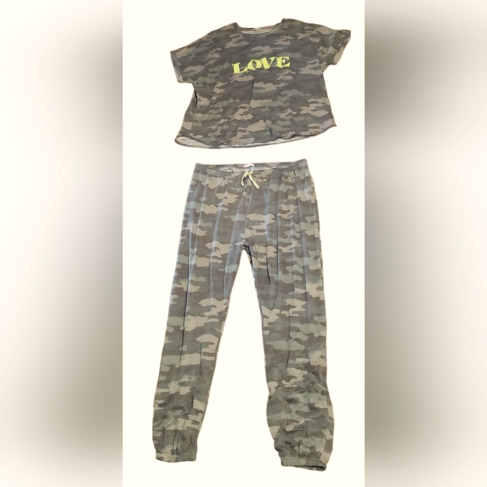 Como Blu Camo 2pc Pajama set Woman's Size 1X